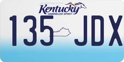 KY license plate 135JDX