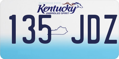 KY license plate 135JDZ