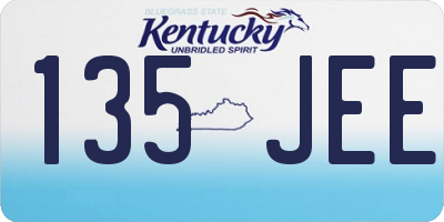 KY license plate 135JEE