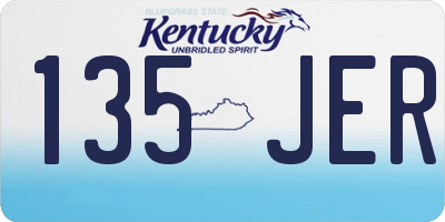 KY license plate 135JER