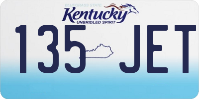 KY license plate 135JET