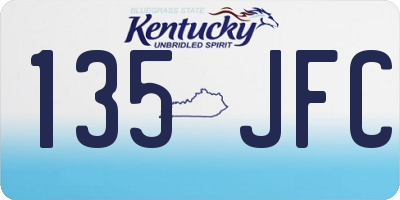 KY license plate 135JFC