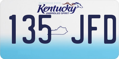 KY license plate 135JFD