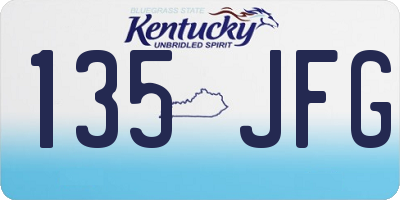 KY license plate 135JFG