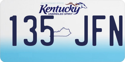 KY license plate 135JFN