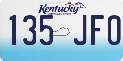 KY license plate 135JFO