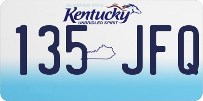 KY license plate 135JFQ