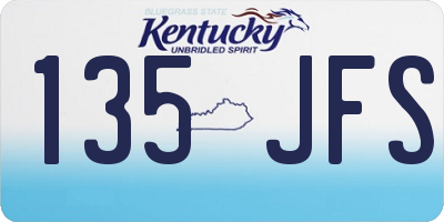 KY license plate 135JFS