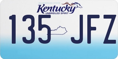 KY license plate 135JFZ