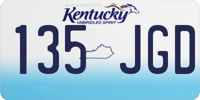KY license plate 135JGD