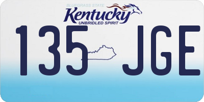 KY license plate 135JGE