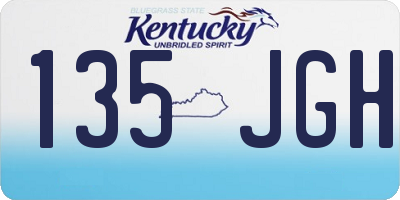 KY license plate 135JGH