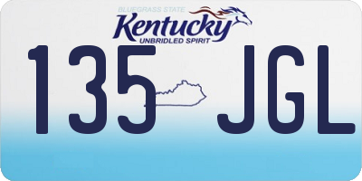 KY license plate 135JGL