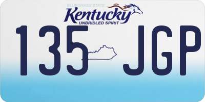 KY license plate 135JGP