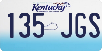 KY license plate 135JGS