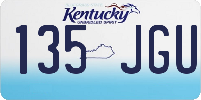 KY license plate 135JGU