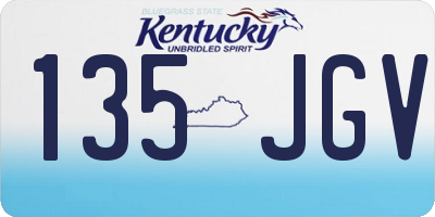 KY license plate 135JGV