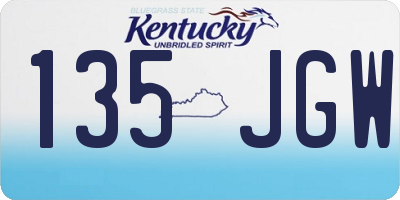 KY license plate 135JGW