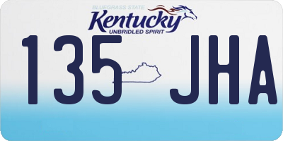 KY license plate 135JHA