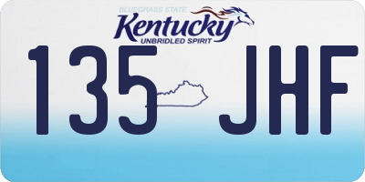 KY license plate 135JHF