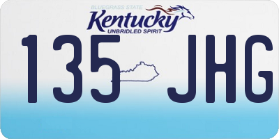 KY license plate 135JHG