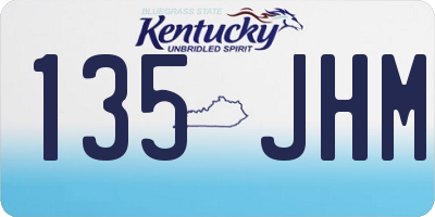 KY license plate 135JHM