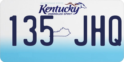 KY license plate 135JHQ
