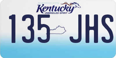 KY license plate 135JHS