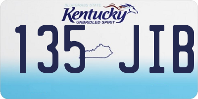 KY license plate 135JIB