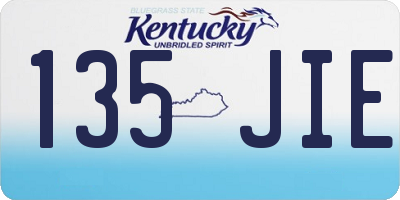 KY license plate 135JIE
