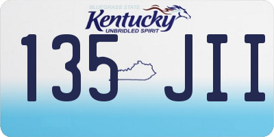 KY license plate 135JII