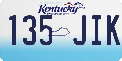 KY license plate 135JIK
