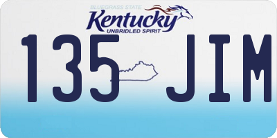 KY license plate 135JIM