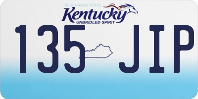KY license plate 135JIP