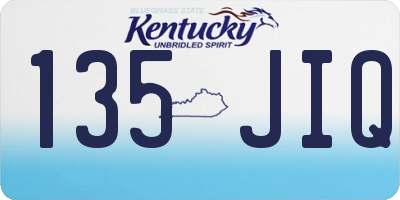 KY license plate 135JIQ