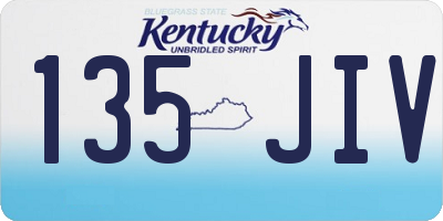 KY license plate 135JIV