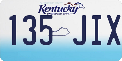 KY license plate 135JIX