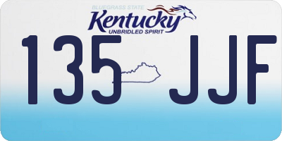 KY license plate 135JJF