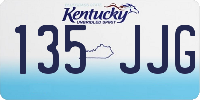 KY license plate 135JJG