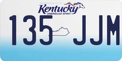 KY license plate 135JJM