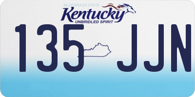 KY license plate 135JJN