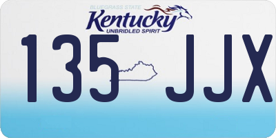 KY license plate 135JJX