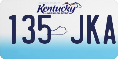 KY license plate 135JKA