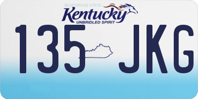KY license plate 135JKG