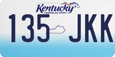 KY license plate 135JKK