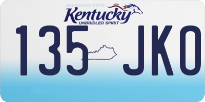 KY license plate 135JKO