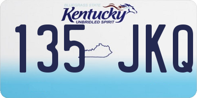 KY license plate 135JKQ
