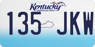 KY license plate 135JKW