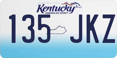 KY license plate 135JKZ