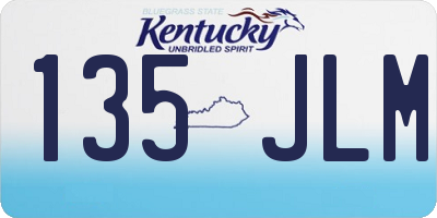KY license plate 135JLM